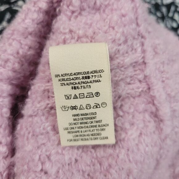 Free People Blush Pink Fuzzy Loose Fit Oversized Boho Chic Casual Tunic Sweater  - Picture 5 of 5